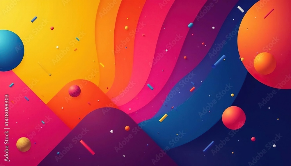 Abstract geometric shapes in vibrant hues, bold lines, bold, contemporary Abstract geometric shapes in vibrant hues, bold lines, bold, contemporary