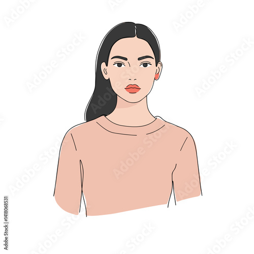 Portrait of a woman looking confident against a white background