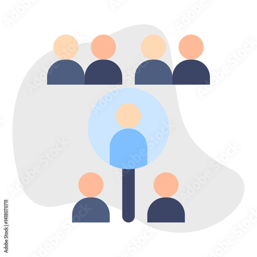 Employees Search single vector illustration icon
