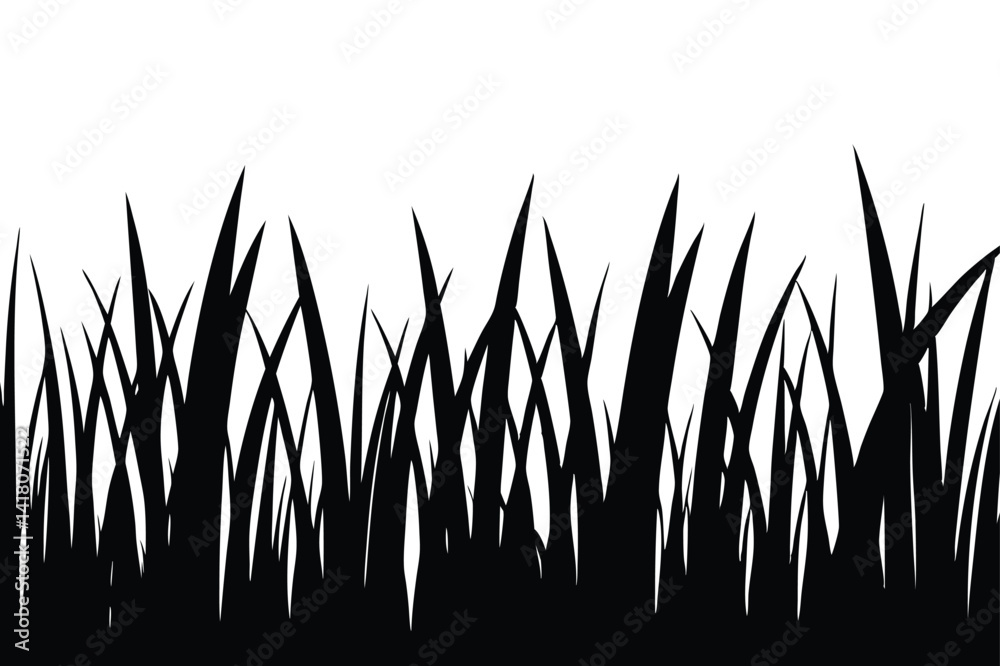 A tall grass silhouette vector art illustration