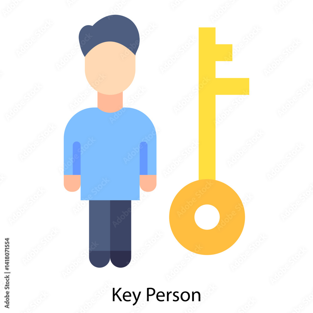 Key Person single vector illustration icon