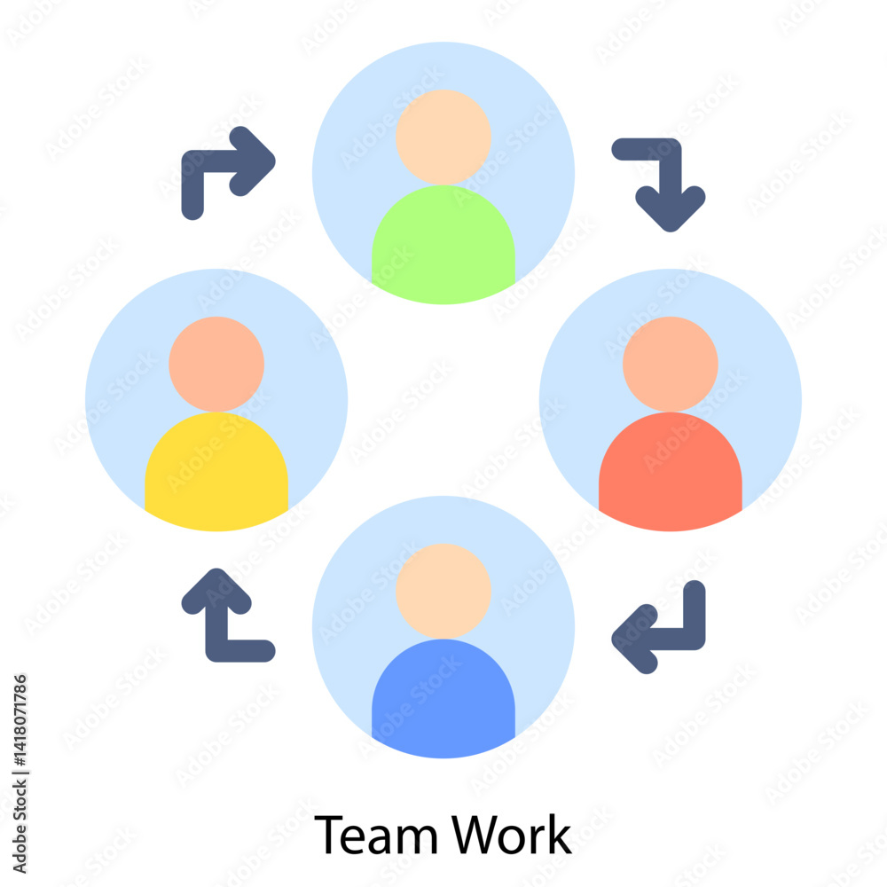 Team work single vector illustration icon Team work single vector illustration icon