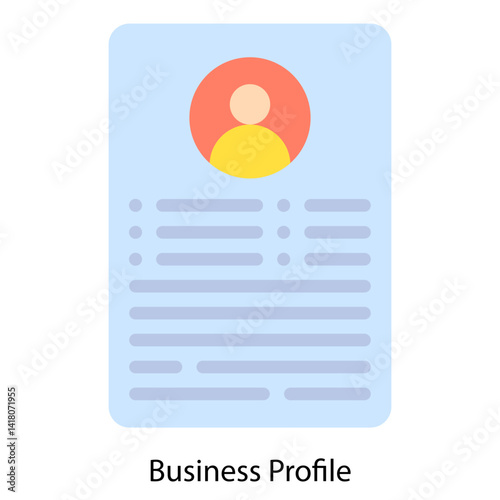 Business Profile single vector illustration icon
