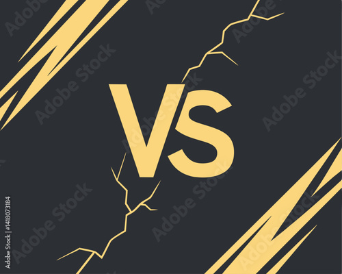 Versus Lightning Bolt Clash: Competition, Battle, Fight, and Confrontation Vector.