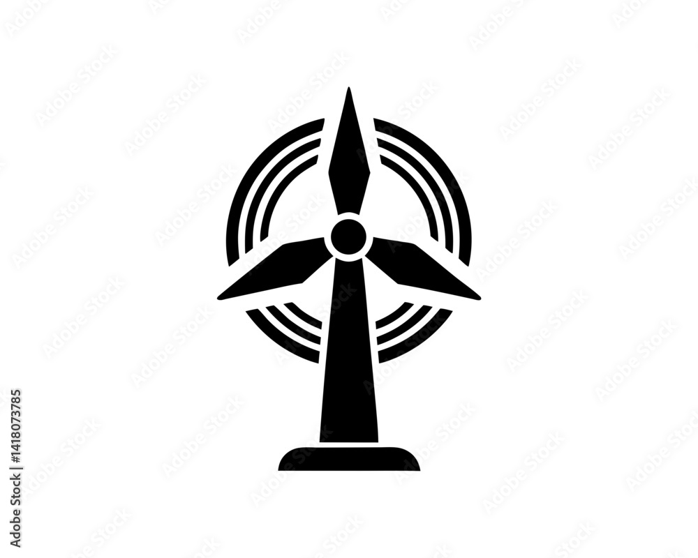 Fototapeta premium creative details wind turbine icon vector illustration 
