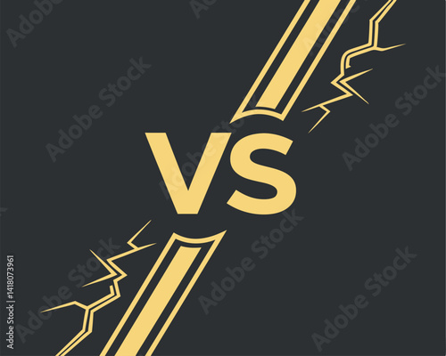 Versus Lightning Bolt Clash: Competition, Battle, Fight, and Confrontation Vector.