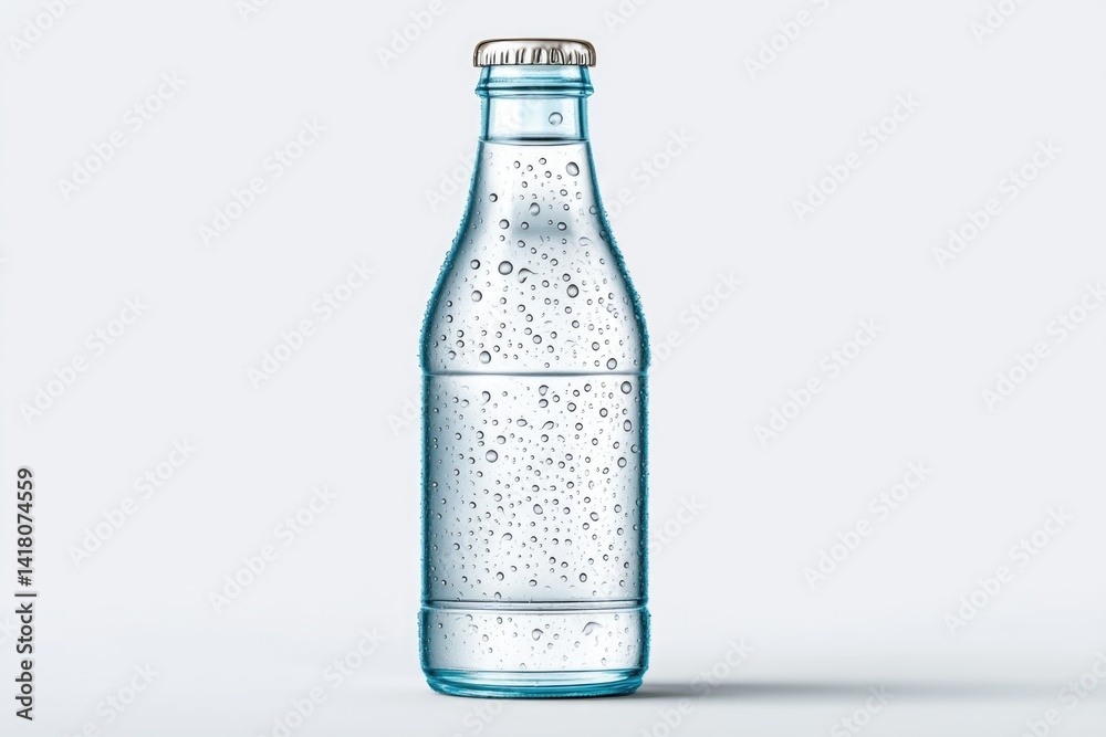 Refreshing Sparkling Water Displayed in a Transparent Glass Bottle With Condensation Refreshing Sparkling Water Displayed in a Transparent Glass Bottle With Condensation