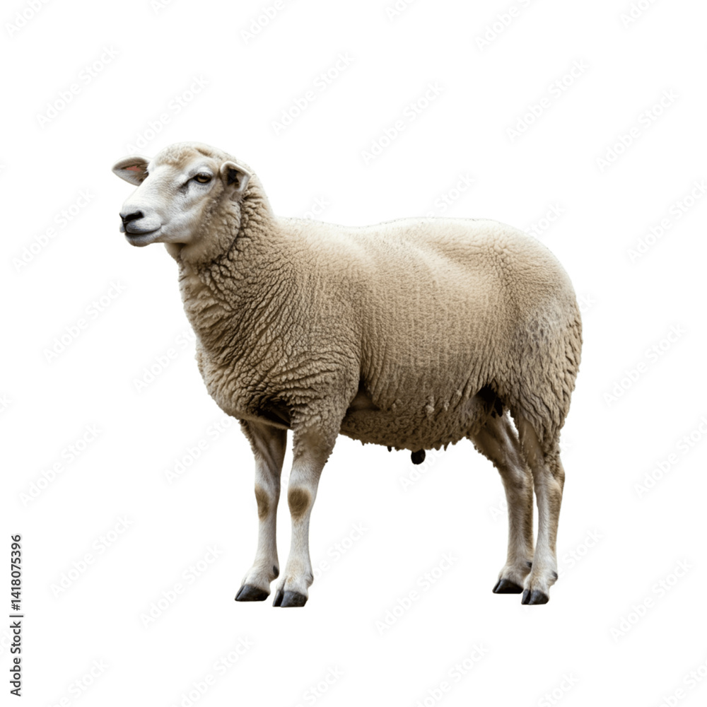 Fototapeta premium body sheep isolated on transparent background, png