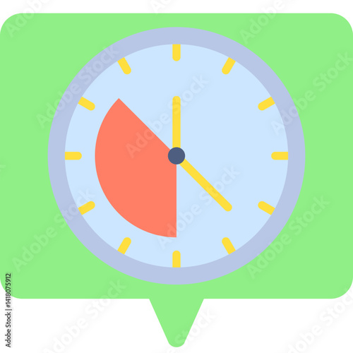 Working Time single vector illustration icon