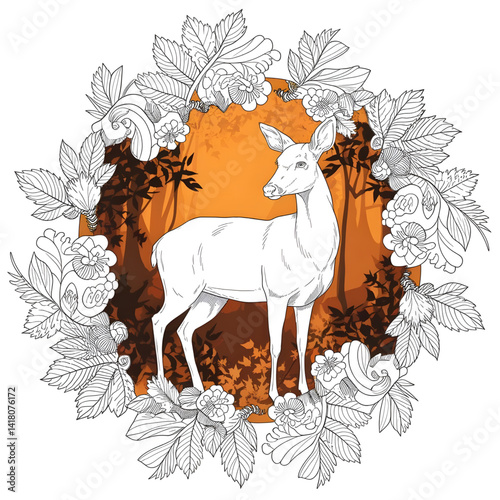 deer with flowers