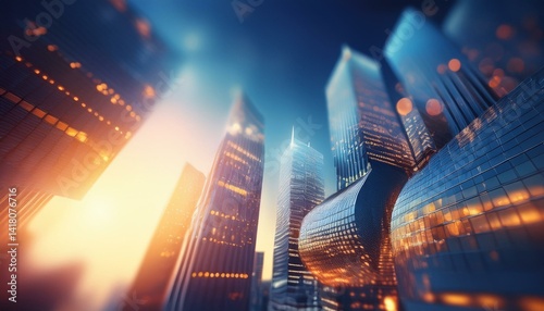 business big city with office building