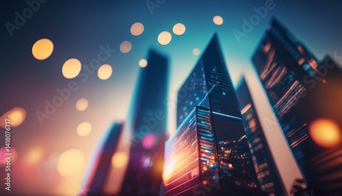 business big city with office building