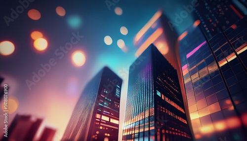 business big city with office building