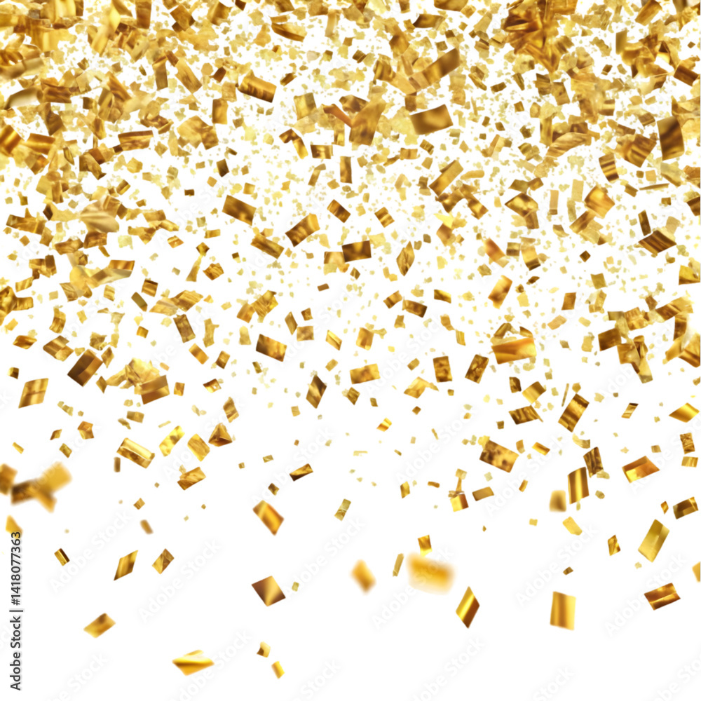 Golden Metallic Confetti Falling Golden Metallic Confetti Falling