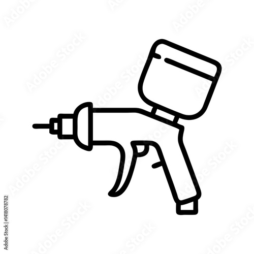 Paint Spray Gun for Auto Body Icon Design