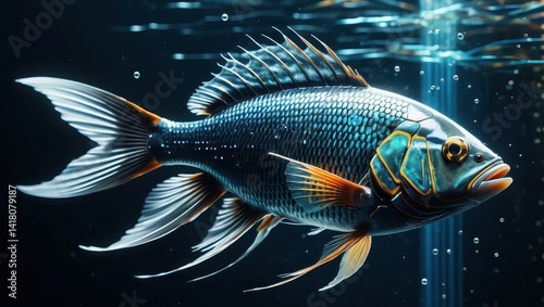 Obraz na płótnie Vibrant Tropical Fish in Aquarium w salonie