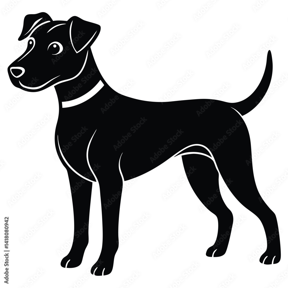 Vector black silhouette of a dog isolated on a white background Vector black silhouette of a dog isolated on a white background
