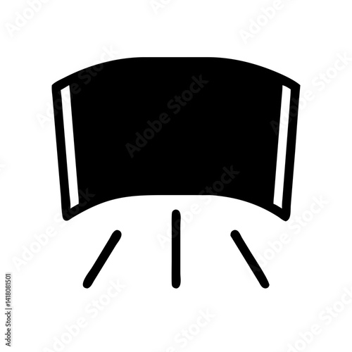 Rear Windshield with Defrost Lines Icon Design