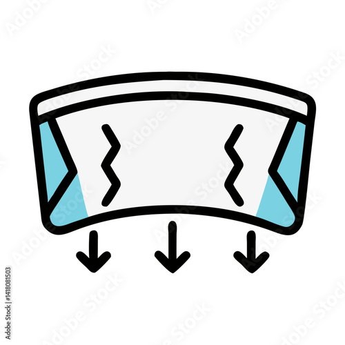 Rear Windshield with Defrost Lines Icon Design