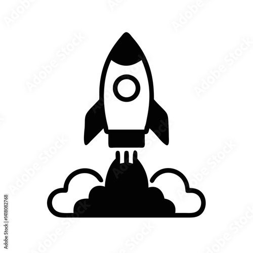 Rocket Launch Symbolizing Startup Icon Design