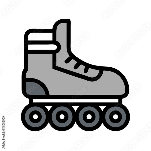 Roller Skate with Front Brake Icon Design
