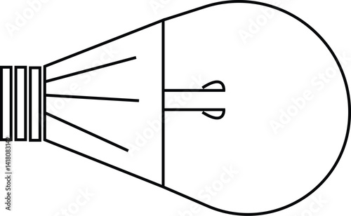 lite icon with black & white line art