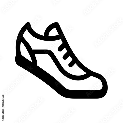 Running Shoe with Lace Design Icon Design