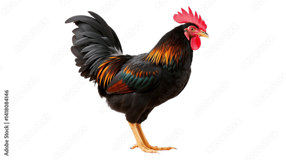 Fototapeta premium Rooster isolated transparent background, png