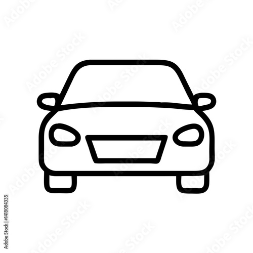 Sedan Car in Front View Icon Design photo