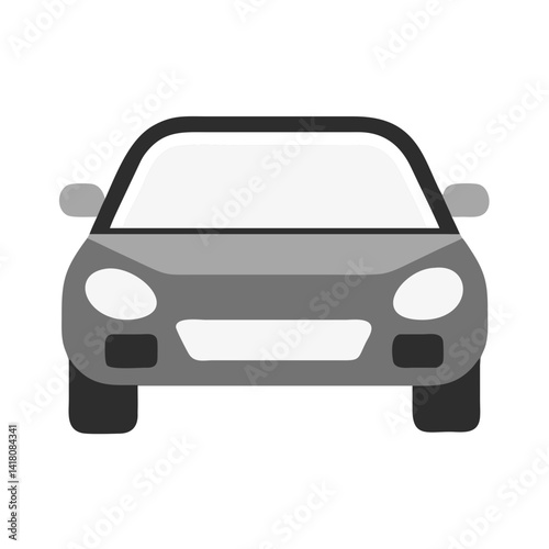 Sedan Car in Front View Icon Design photo