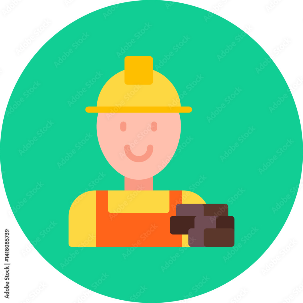 Builder single icon vector illustration