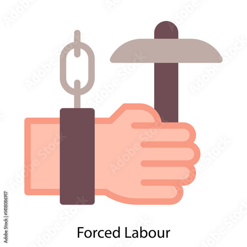 Forced Labour single icon vector illustration