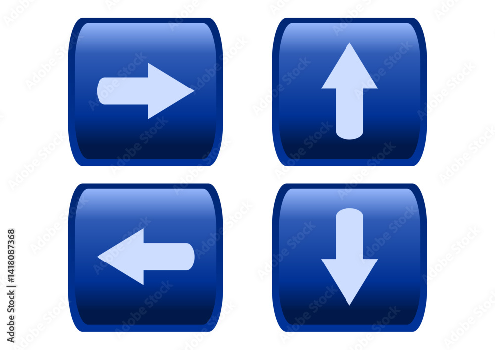 Arrow Button Set. An set of directional arrow vector icons Arrow Button Set. An set of directional arrow vector icons