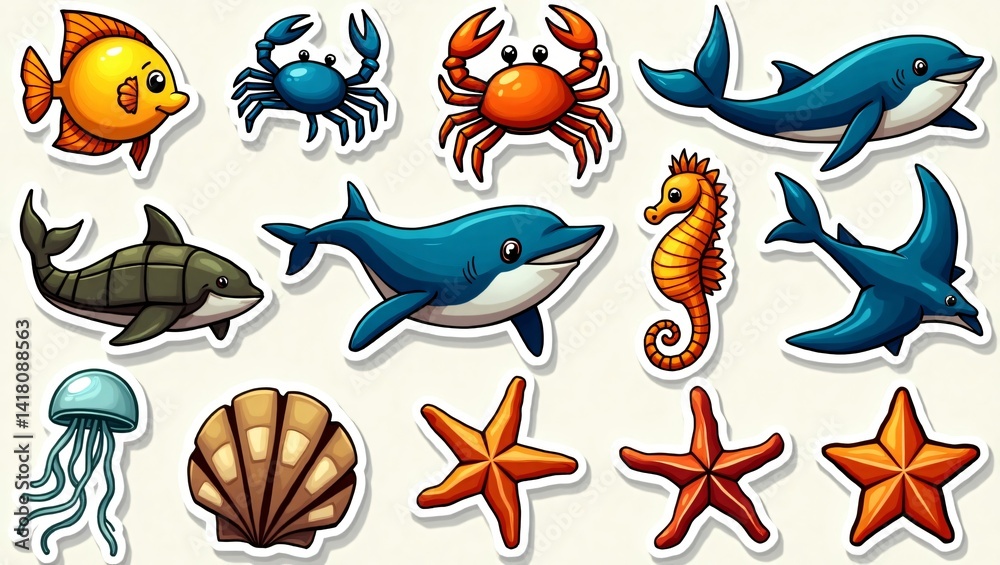 Obraz premium Group of sea creatures