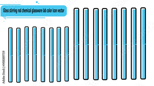 Glass stirring rod chemical glassware lab color icon vector