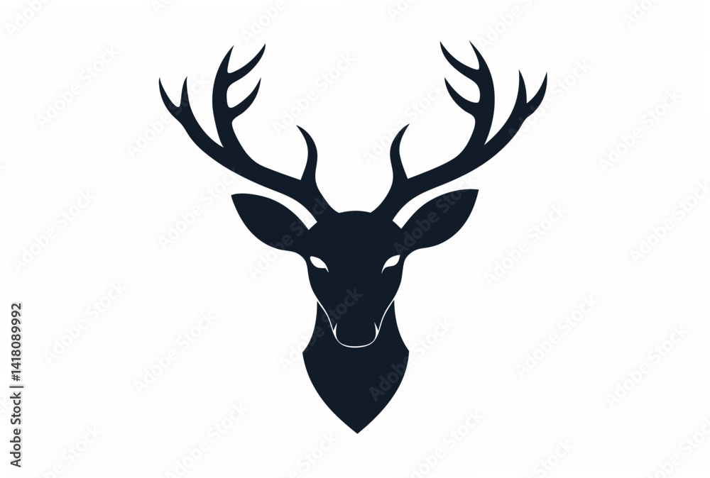 Fototapeta premium a-dear-head-silhuette---vector-art-illustriton-whi.eps