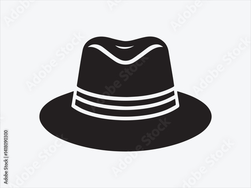 Hat Silhouette with Classic Brim and Crown Design for Fashion, Accessory, and Apparel
