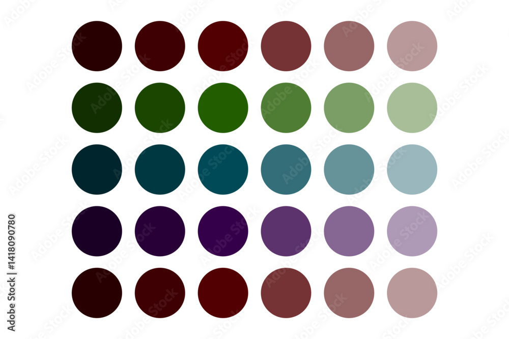 Fototapeta premium Circle color palette. Round gradient tones. Artistic vector swatches. Colorful hue chart.