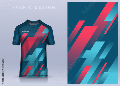 Fabric textile design for Sport t-shirt, Soccer jersey mockup for football club. uniform front view.	