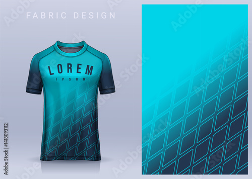 Fabric textile design for Sport t-shirt, Soccer jersey mockup for football club. uniform front view.	