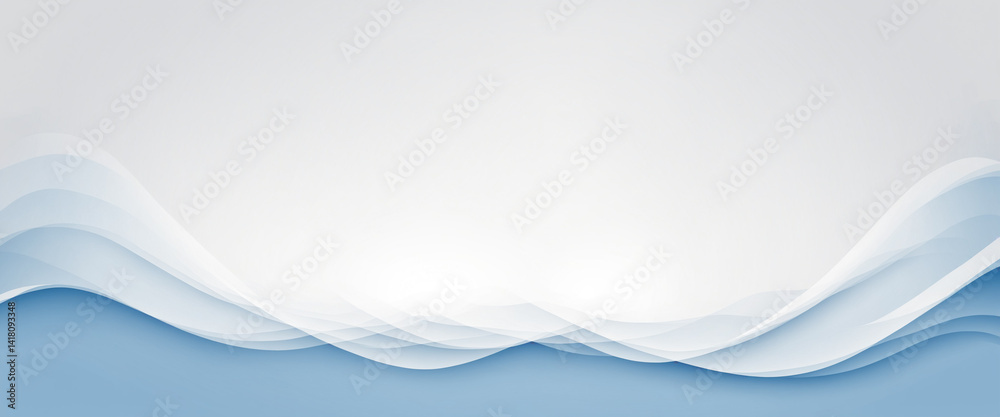 Fototapeta premium abstract blue and white wave background, serene blue gradient waves