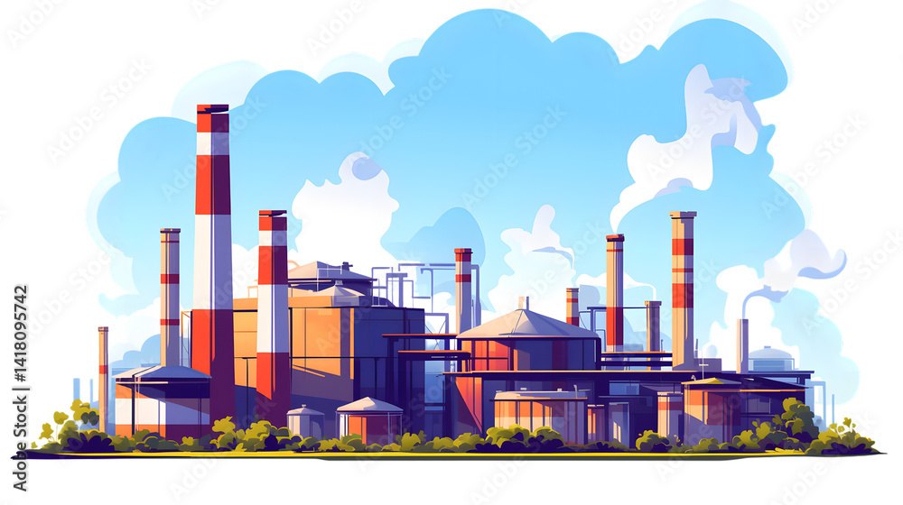 Obraz premium Professional Collection of Industrial Factory and Plant Buildings for Business Use