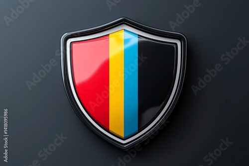 Stylized Shield Design with Vertical Color Stripes on Gray Background Free Download Stylized Shield Design with Vertical Color Stripes on Gray Background - GFXLoad