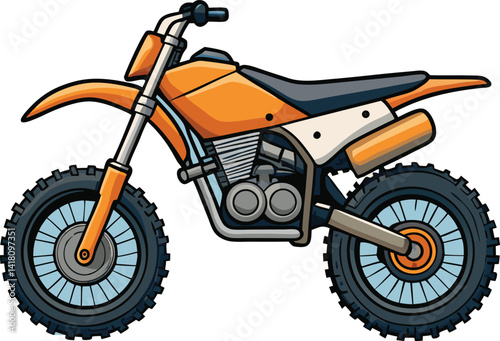 Orange Dirt Bike Illustration