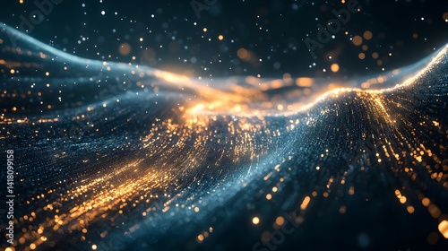 A cosmic visualization of metadata and EXIF data forming a galaxy of information, deep space aesthetic, glowing data streams