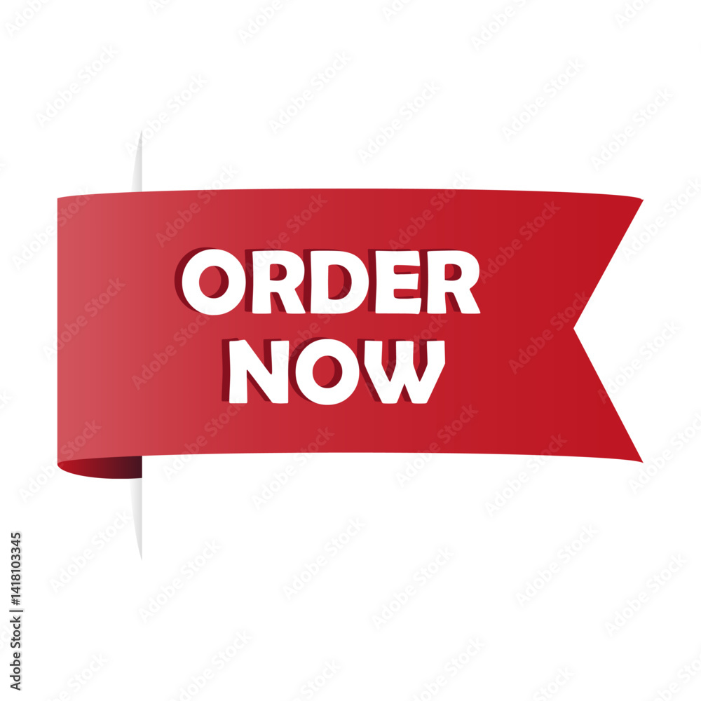 Red ribbon label. Most popular message. Bold vector banner. Promotional text shape.