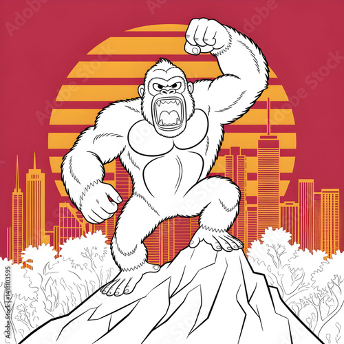 cartoon illustration of a king kong 