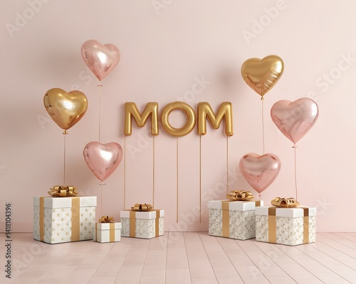 Celebrating Mom A Heartfelt Mother's Day Balloons and Gifts Scene