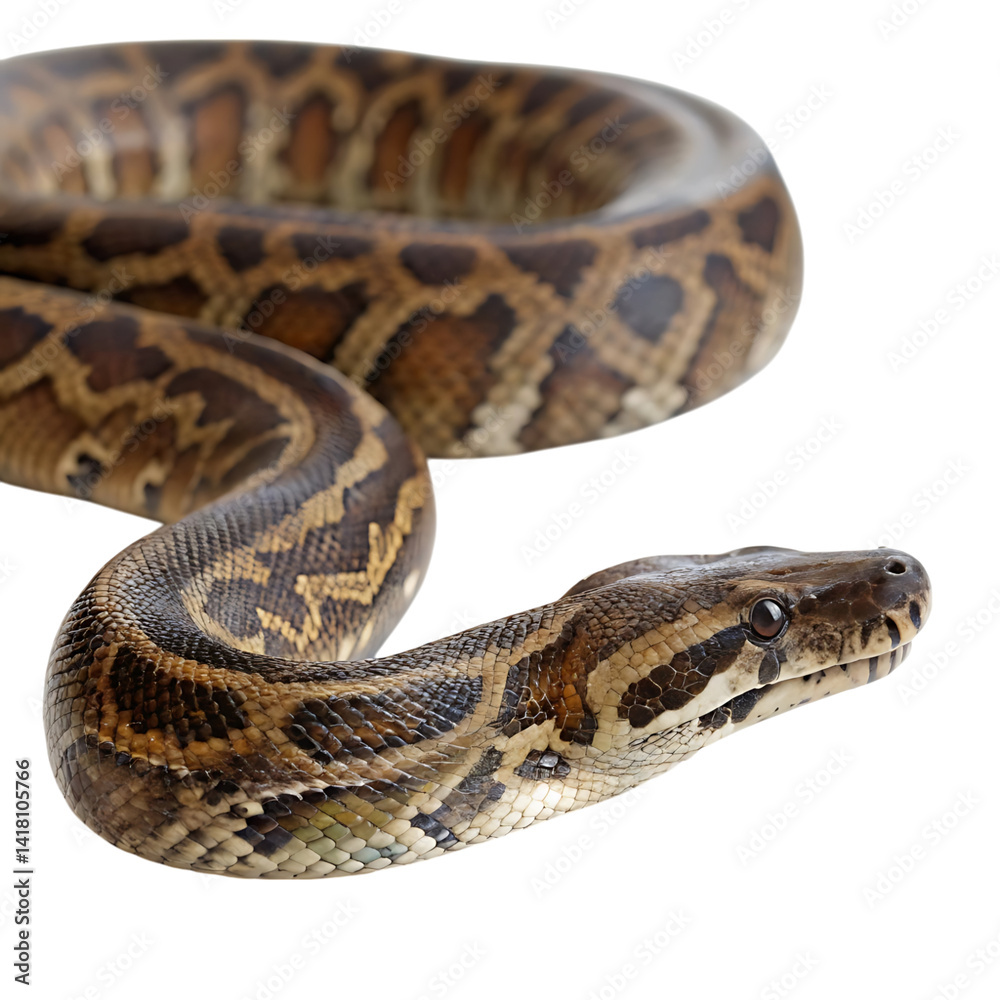 rock python in Transparent Background Closeup of a Boa Constrictor Showing Detailed Scales and Pattern rock python in Transparent Background Closeup of a Boa Constrictor Showing Detailed Scales and Pattern