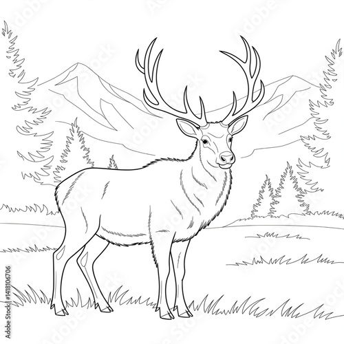 set of deer silhouettes